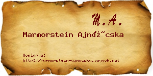 Marmorstein Ajnácska névjegykártya